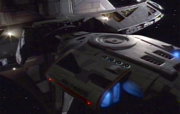 Docked at DS9 – 3/4 Dorsal Port View
